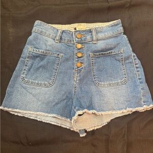 Roxy High Waist Blue Denim Shorts